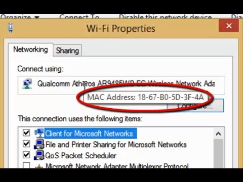 hp printer mac address issue